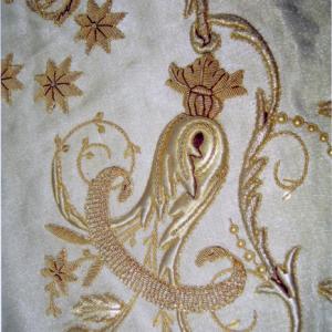 Embroidery in gold.