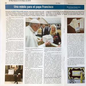 UNA ESTOLA PARA EL PAPA FRANCISCO - EL PILAR, MARZO 2019