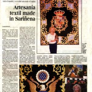 TEXTILE CRAFTMANSHIP MADE IN SARIÑENA  - DIARIO DEL ALTOARAGÓN (27/07/2003)